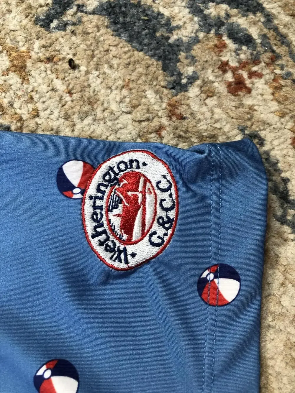 Bald Head Blues Polo Shirt Mens M Blue Beach Ball Golf Performance Short Sleeve